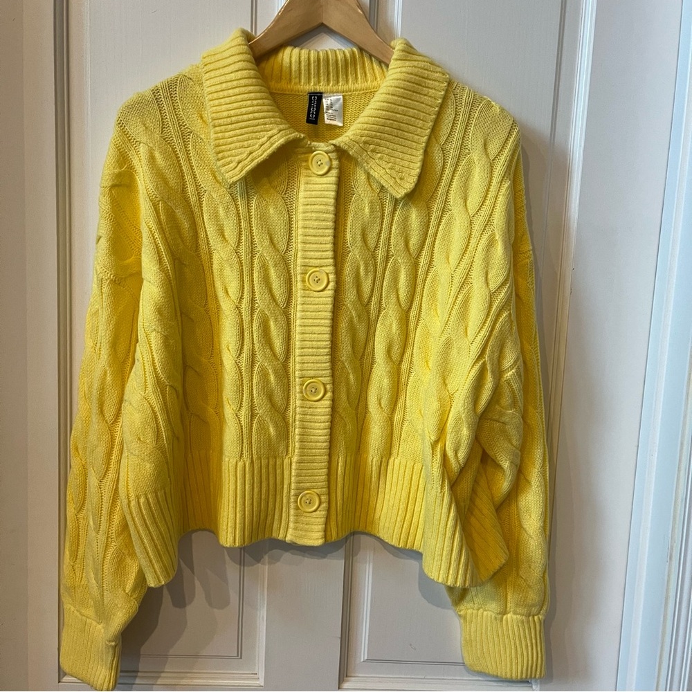 H&M Yellow Cable Knit Sweater